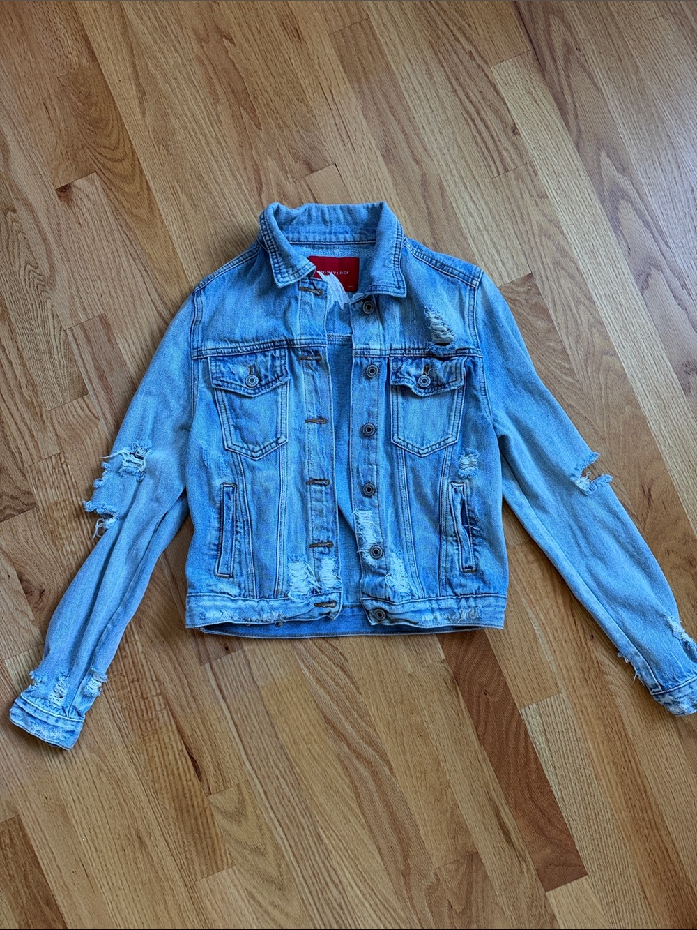 Bride Light Blue Distressed Denim Jacket - Women